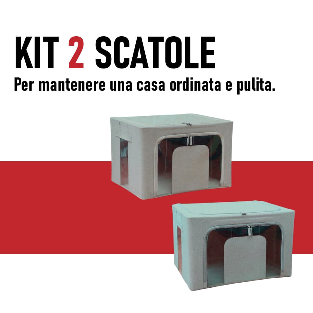 Scatole per Armadio 2pz 50x40x33cm Storage Box Struttura Metallo Pieghevole 2col in Contenitori sottoletto Danyx - Casoria, commercioVirtuoso.it