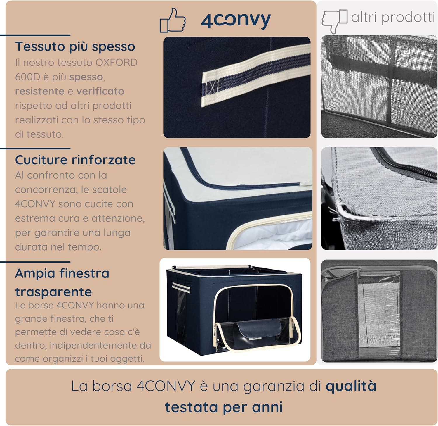 Scatole per Armadio 2pz 50x40x33cm Storage Box Struttura Metallo Pieghevole 2col in Contenitori sottoletto Danyx - Casoria, commercioVirtuoso.it