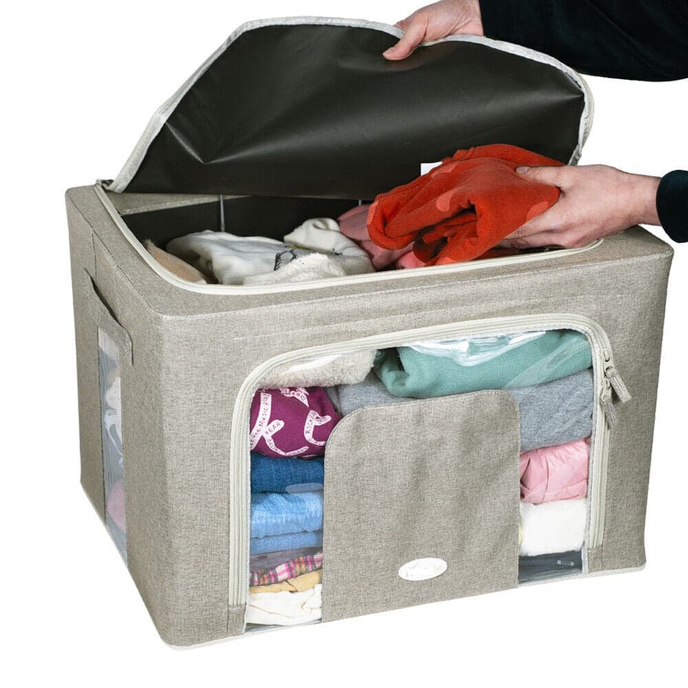 Scatole per Armadio 2pz 60x42x35cm Storage Box Struttura Metallo Pieghevole 2col in Contenitori sottoletto Danyx - Casoria, commercioVirtuoso.it