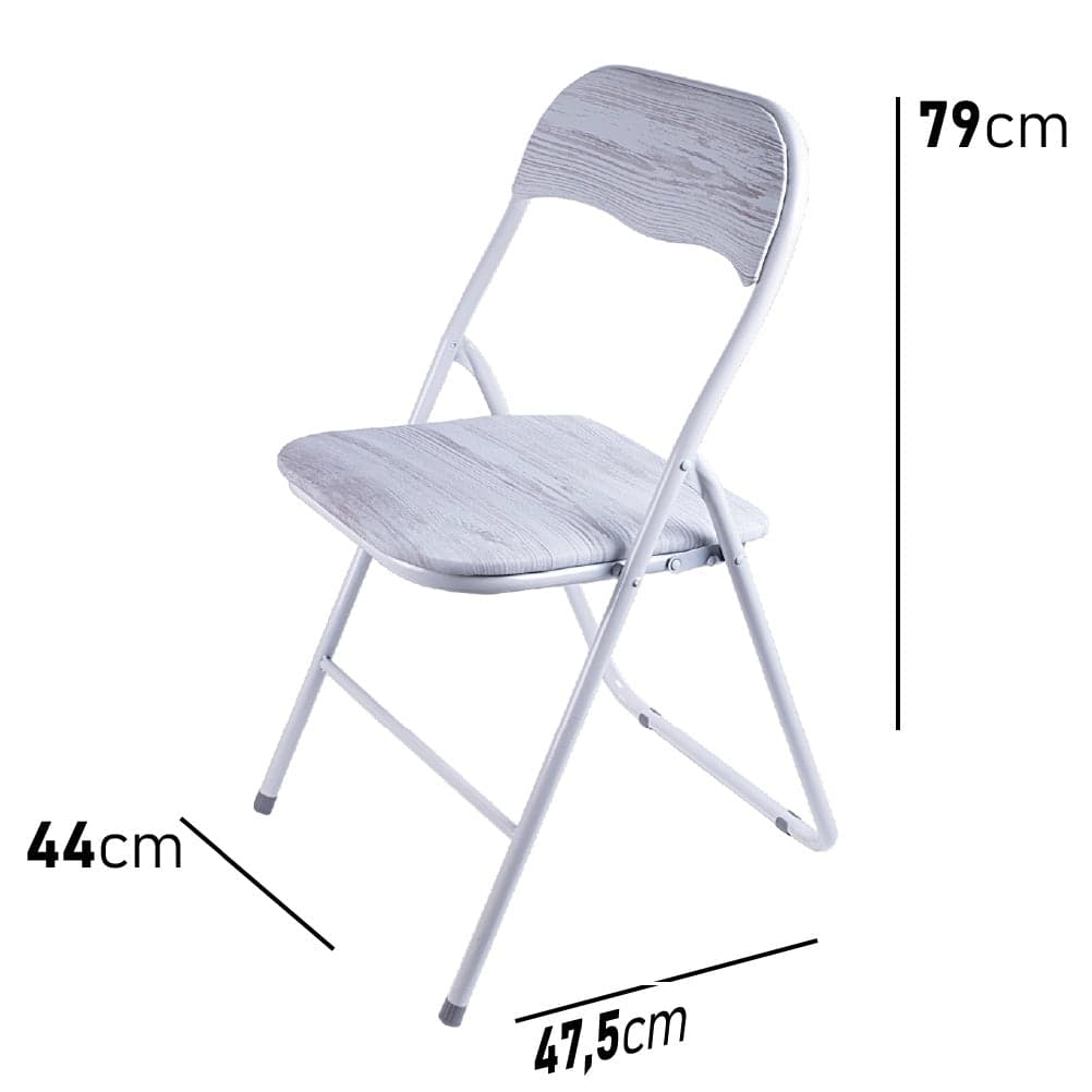 Sedia Pieghevole Salvaspazio Seduta e schienale in PVC Struttura Metallo Grigio Chiaro in Sedie pieghevoli Danyx - Casoria, commercioVirtuoso.it