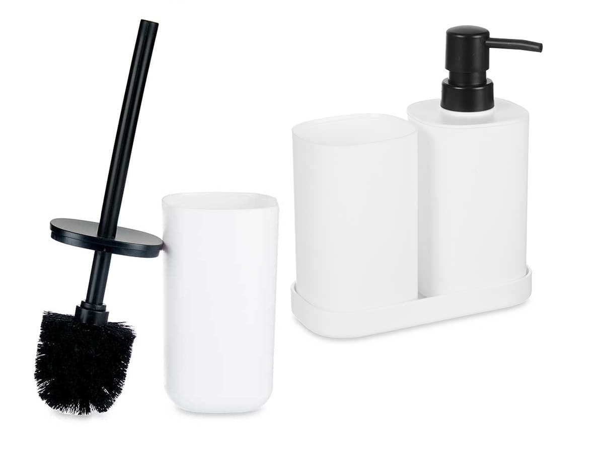 Accessori da Bagno Kit 4pz in Polipropilene Set completo per Bagno Bianco in Set di accessori per il bagno Danyx - Casoria, commercioVirtuoso.it