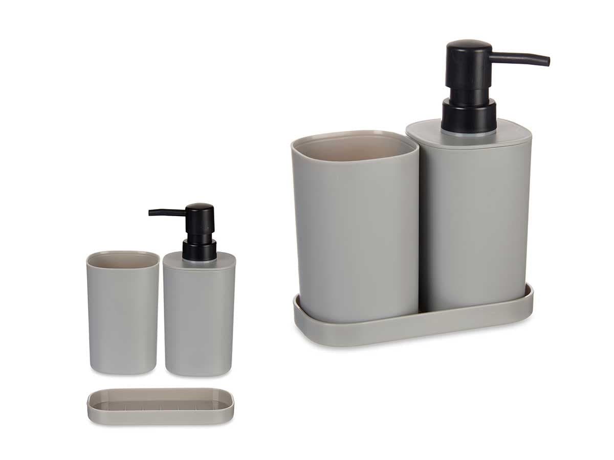 Accessori da Bagno Kit 4pz in Polipropilene Set completo per Bagno Grigio in Set di accessori per il bagno Danyx - Casoria, commercioVirtuoso.it
