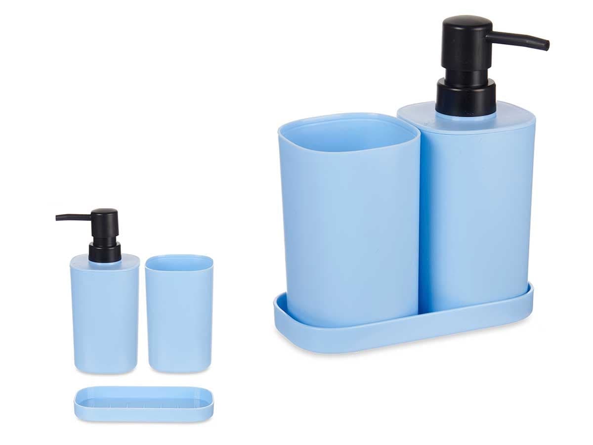 Accessori da Bagno Kit 4pz in Polipropilene Set completo per Bagno Azzurro in Set di accessori per il bagno Danyx - Casoria, commercioVirtuoso.it