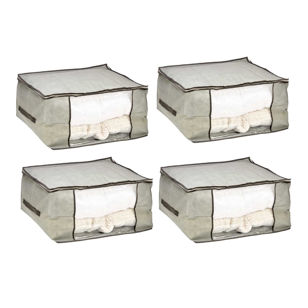 Scatole Kit 4pz Contenitori Indumenti Piumoni Vestiti Organizer Armadio 60x45x30