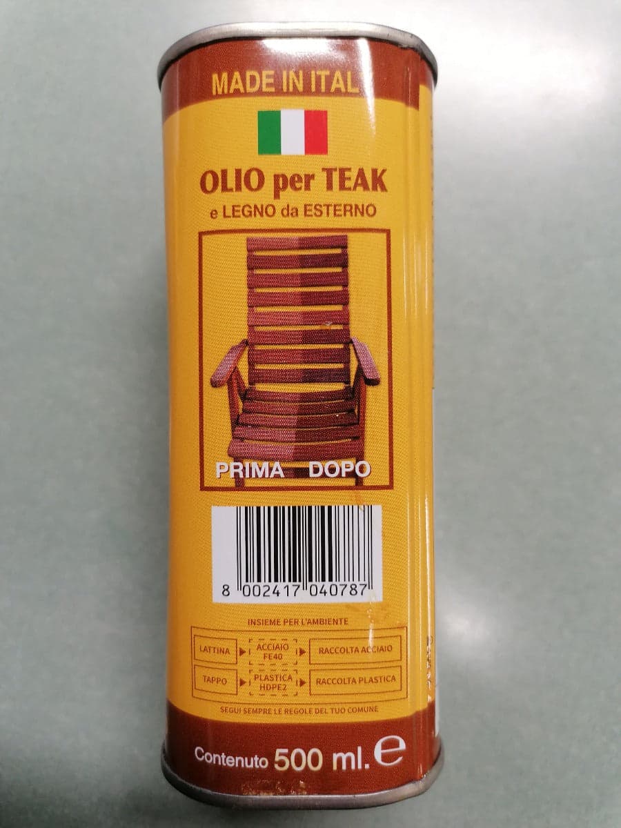VELECA - OLIO PER TEAK RAVVIVANTE E PROTETTIVO 500 ML in Oli Stockdoc - Terni, commercioVirtuoso.it
