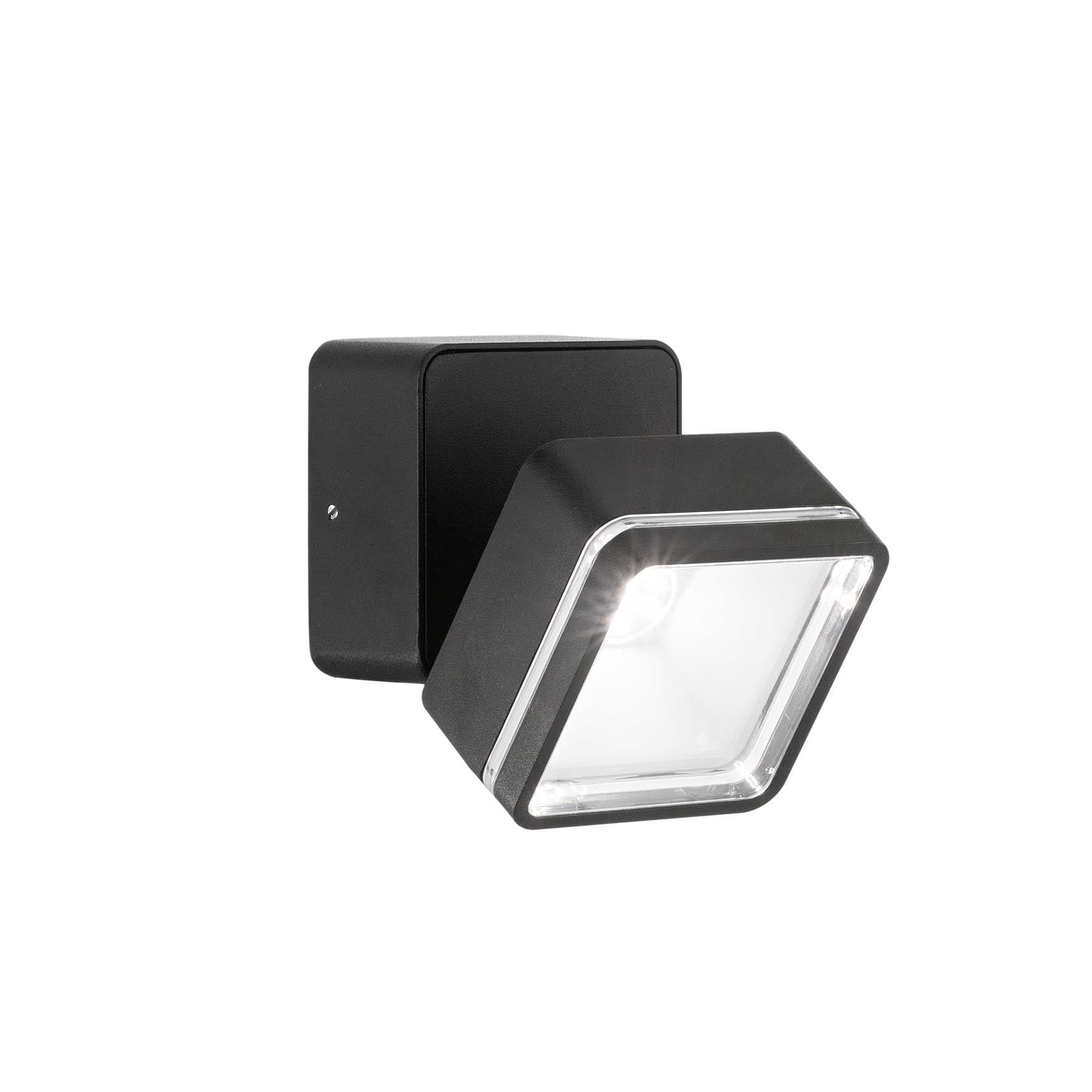 Lampada Da Parete OMEGA AP SQUARE NERO 4000K in Applique Led Mall Home - Napoli, commercioVirtuoso.it