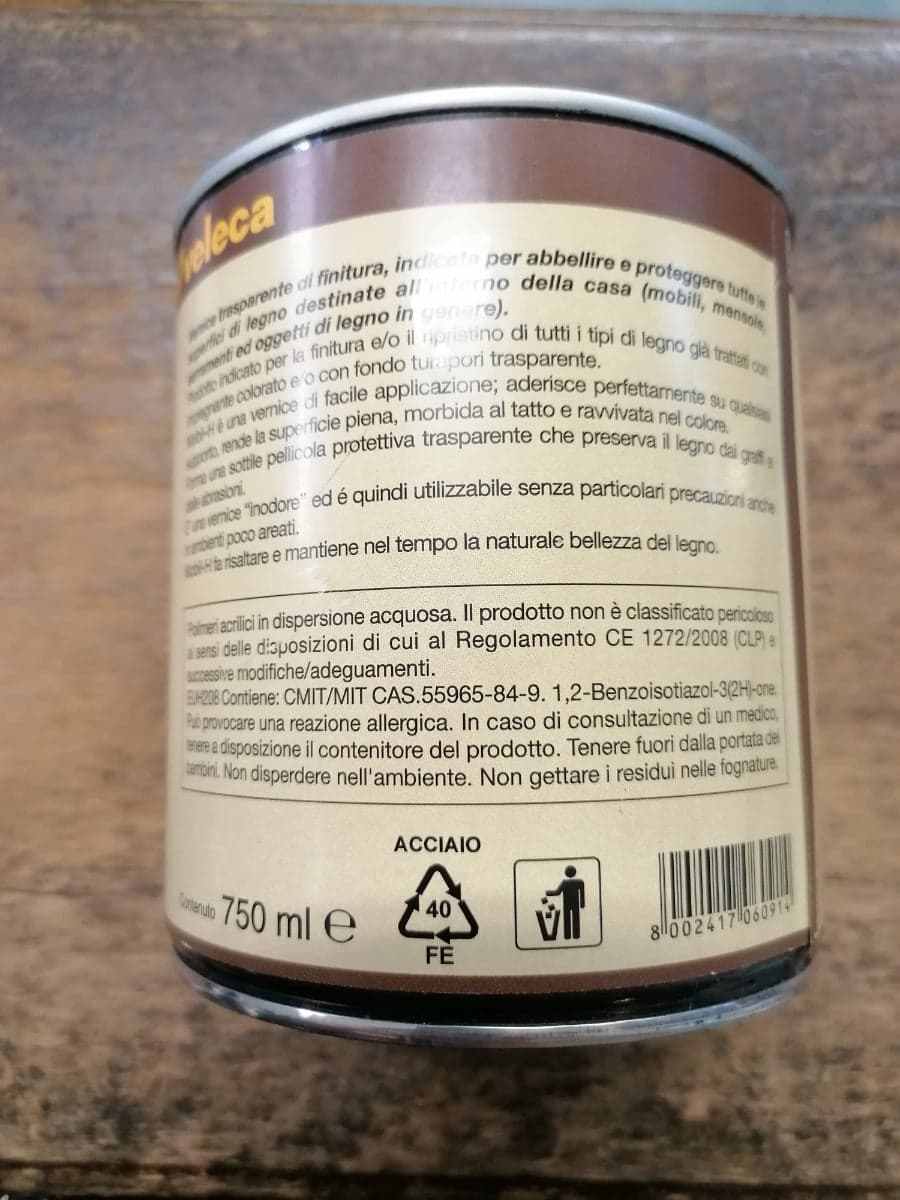 VELECA - MOBIL-H VERNICE PER MOBILI FINITURA LUCIDA 750 ML in Vernice Stockdoc - Terni, commercioVirtuoso.it