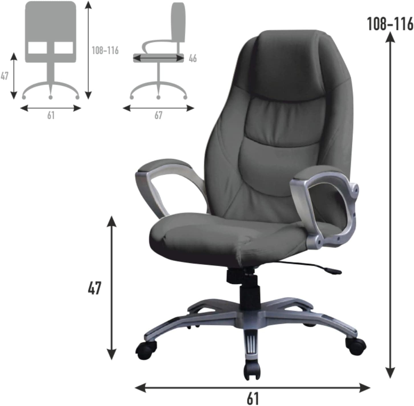Sedia Poltrona Ufficio Dirigenziale Girevole a 360° Schienale Regolabile Ergonomica in Sedie da scrivania Danyx - Casoria, commercioVirtuoso.it