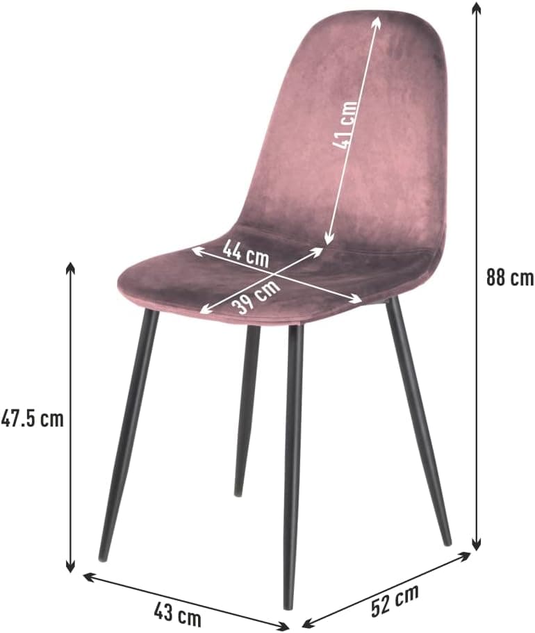 Sedia Poltroncina in Velluto Set 4pz Sedie per Sala da Pranzo Ristorante Rosa Antico in Sedie Danyx - Casoria, commercioVirtuoso.it