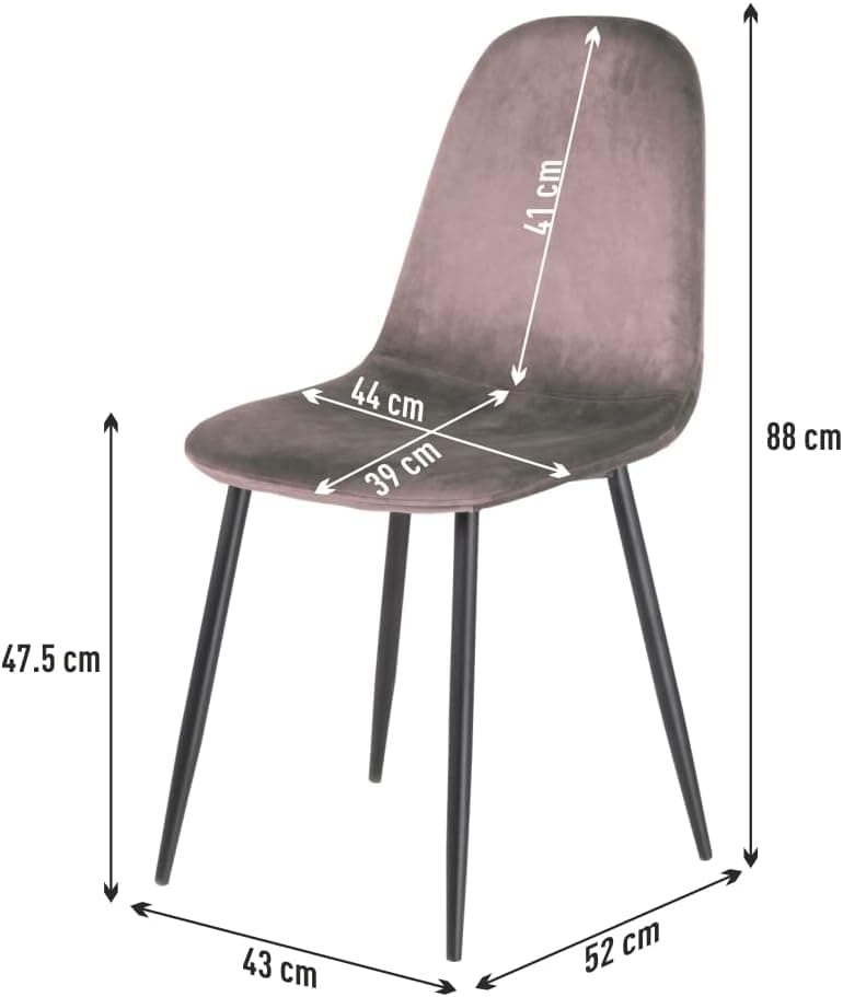 Sedia Poltroncina in Velluto Set 4pz, Sedie per Sala da Pranzo, Ristorante Fango in Sedie Danyx - Casoria, commercioVirtuoso.it