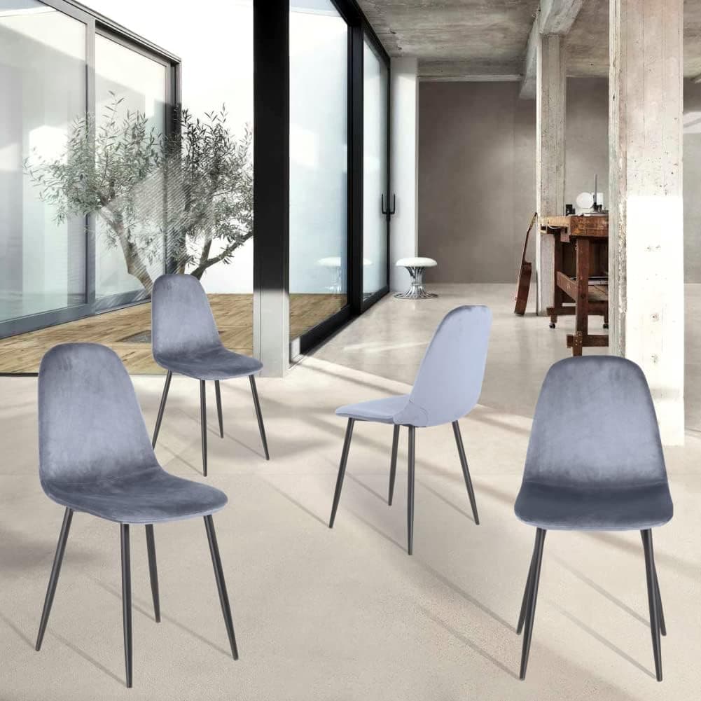 Sedia Poltroncina in Velluto Set 4pz,Sedie per Sala da Pranzo Ristorante Grigio Polvere in Sedie Danyx - Casoria, commercioVirtuoso.it