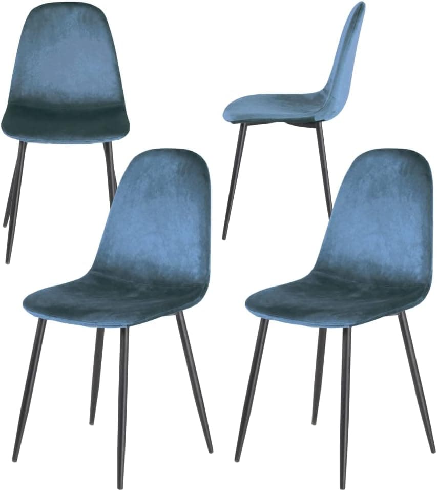 Sedia Poltroncina in Velluto Set 4pz Sedie per Sala da Pranzo Ristorante Blu Tempesta in Sedie Danyx - Casoria, commercioVirtuoso.it