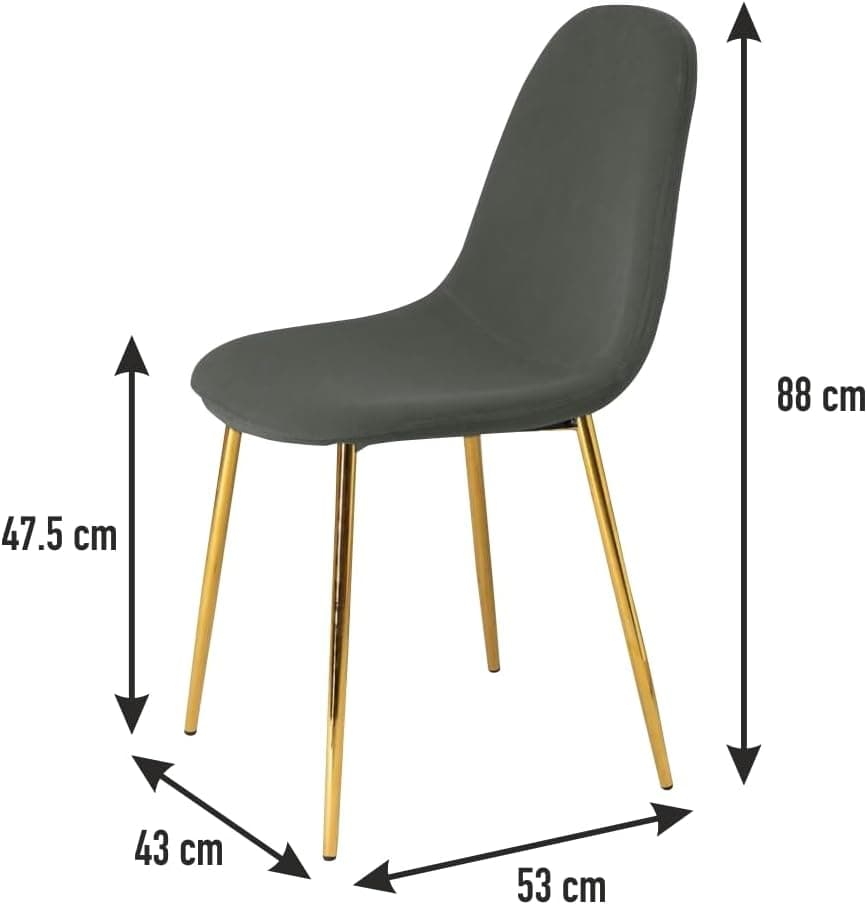 Sedia Poltrona in Velluto 4pz Sala da Pranzo Cucina Ristorante Gambe Metallo Oro Grigio in Sedie Danyx - Casoria, commercioVirtuoso.it