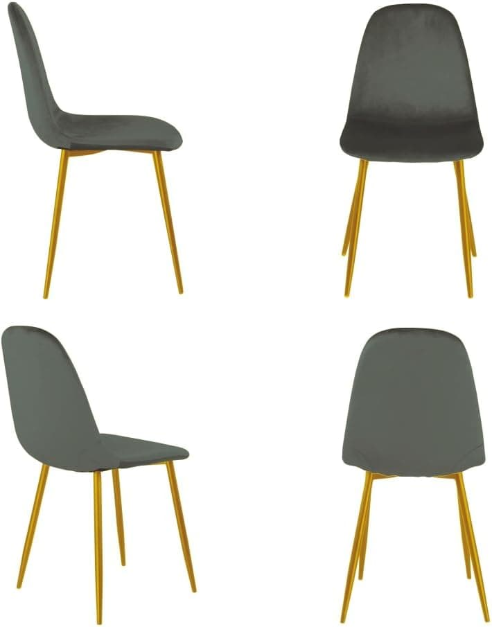 Sedia Poltrona in Velluto 4pz Sala da Pranzo Cucina Ristorante Gambe Metallo Oro Grigio in Sedie Danyx - Casoria, commercioVirtuoso.it