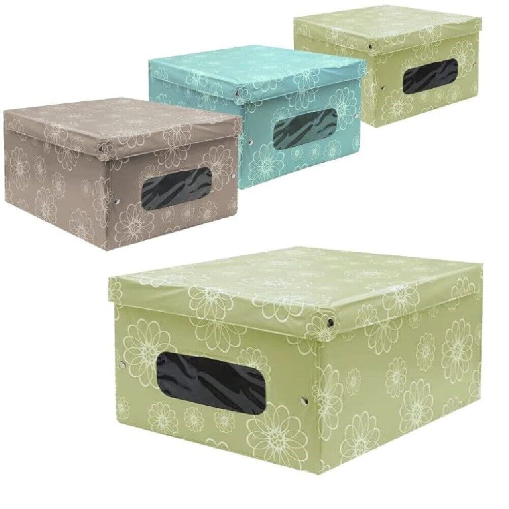 Scatole Box KIT 4pz Sistemazione Armadio in PVC Pieghevole 50x40 h.25cm Col.Ass in Contenitori sottoletto Danyx - Casoria, commercioVirtuoso.it