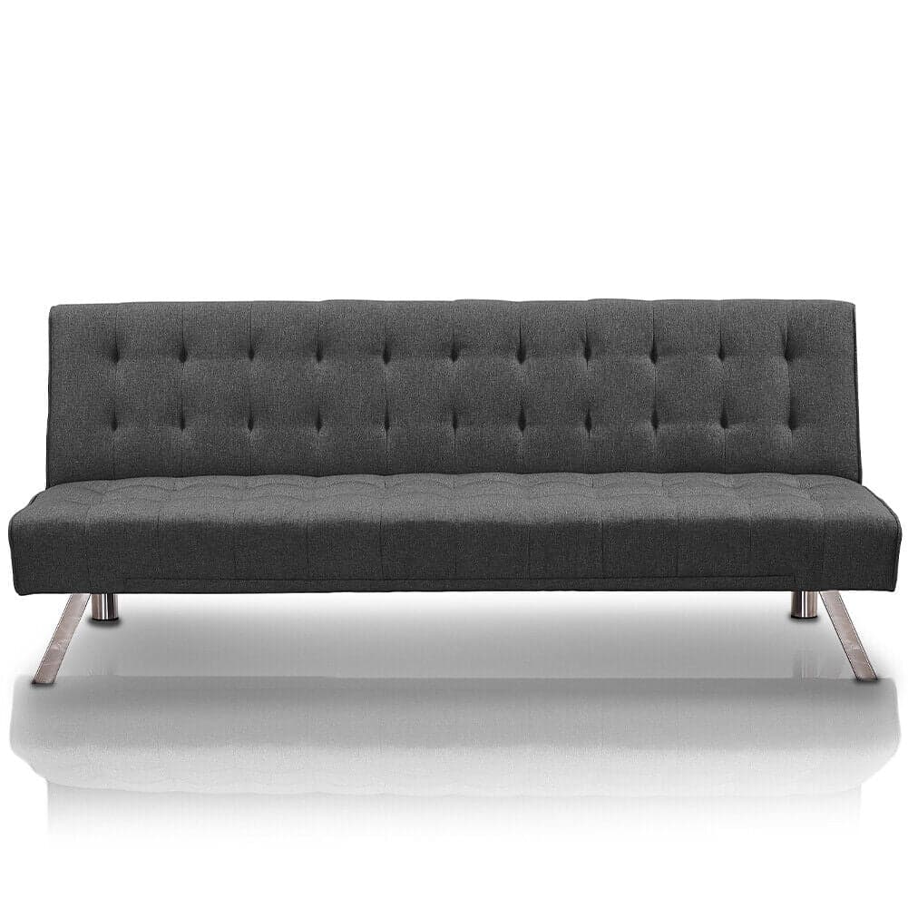 Divano Letto Clik Clak Schienale Reclinabile 175cm Tessuto Grigio Stile Moderno in Divani Danyx - Casoria, commercioVirtuoso.it