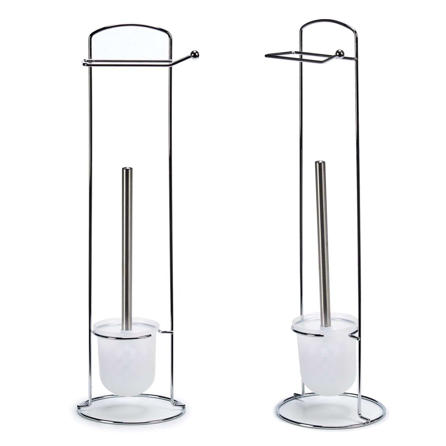 Piantana da Bagno Porta Rotolo e Porta Scopino Metallo Cromo h59 cm Salvaspazio in Scopini e porta scopini Danyx - Casoria, commercioVirtuoso.it