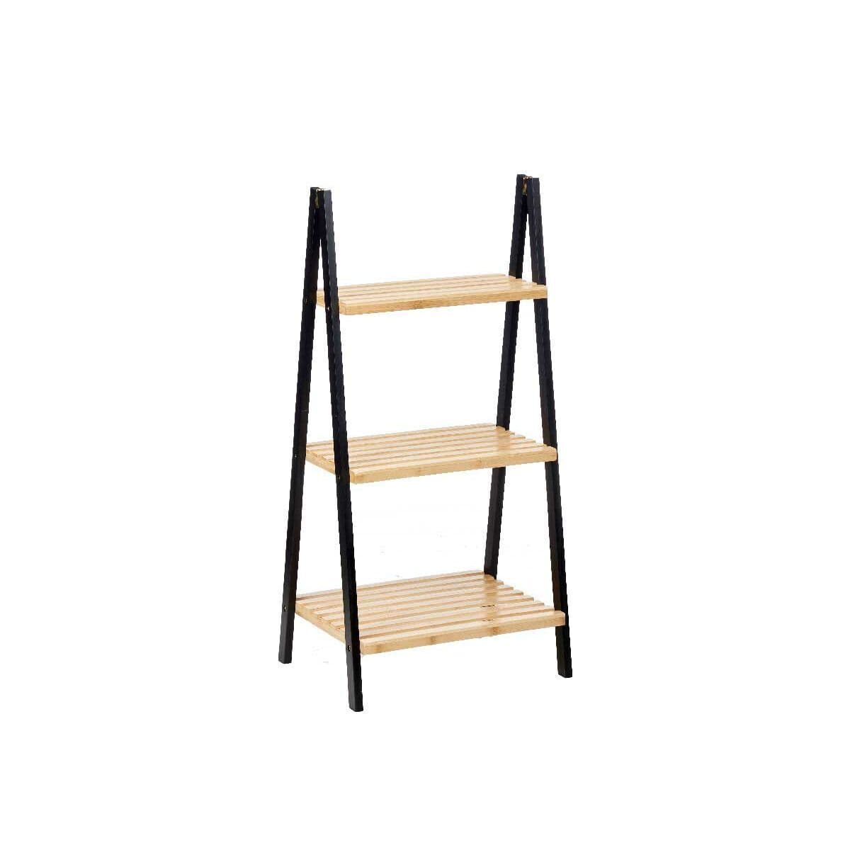 Scaffale da Bagno in Legno Bambù 3 Ripiani 30x40,3 H 85cm Moderno - 5
