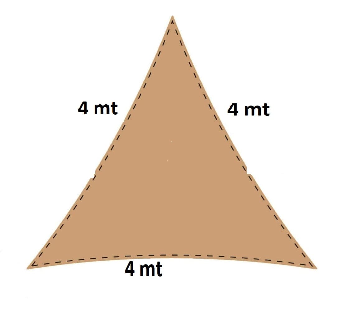 Tenda Ombrellone Antiriflesso Vela Ombreggiante Anti UV Triangolare 4x4x4 mt Beige in Vele parasole Danyx - Casoria, commercioVirtuoso.it