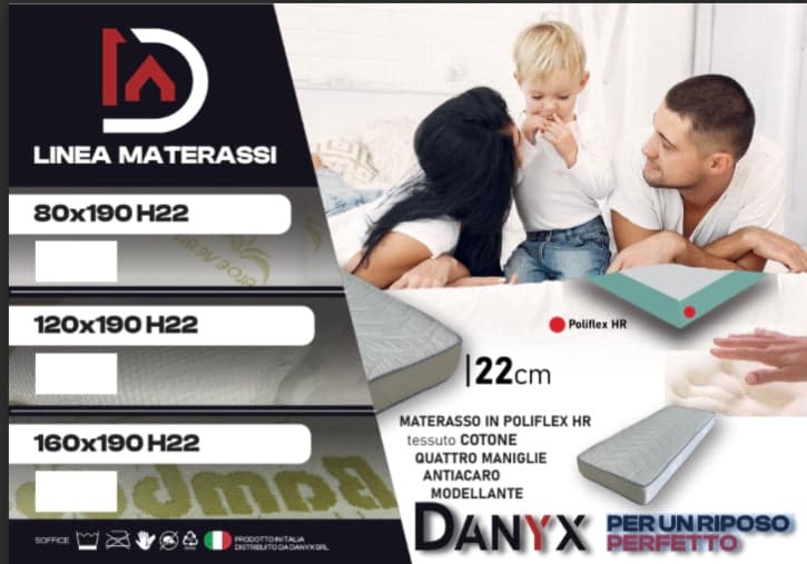 Materasso Ergonomico Memory Ortopedico e Anallergico Altezza 22 cm 160x190 cm in Materassi Danyx - Casoria, commercioVirtuoso.it