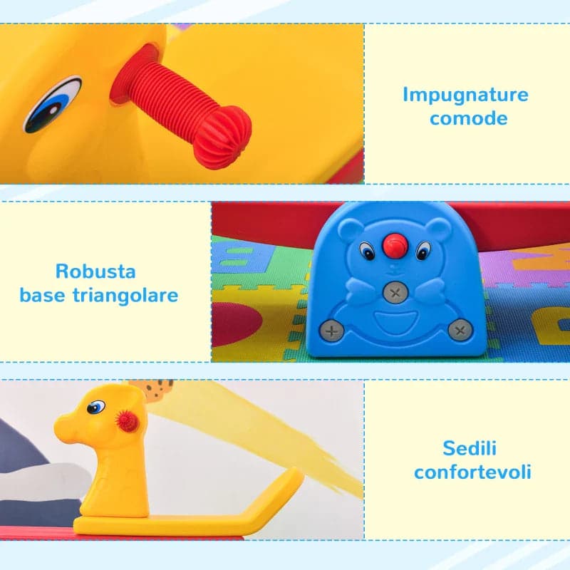 Altalena a Bilico con Maniglie Antiscivolo Bambini Età 1-4 Anni, Plastica HDPE in Altalene basculanti Danyx - Casoria, commercioVirtuoso.it