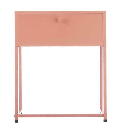 Tavolino 1 Cassetto Ausiliario Terracotta Metallo 42 x H50 x 35 cm Industriale in Comodini Danyx - Casoria, commercioVirtuoso.it