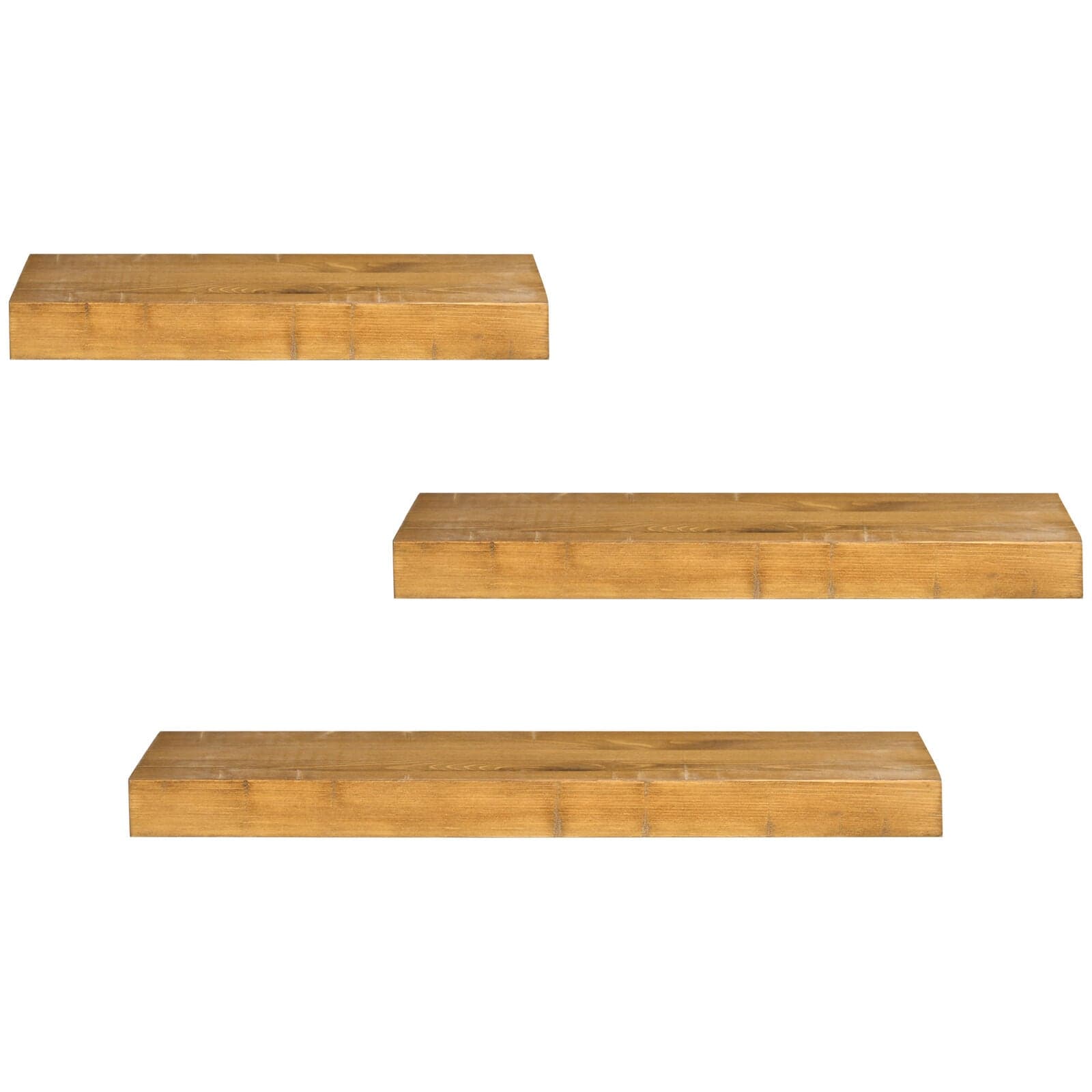 Set Da 3 Mensole Da Parete In Legno Di Pino 30/40/50 x 18 x 3.6 cm in Mensole da muro Danyx - Casoria, commercioVirtuoso.it