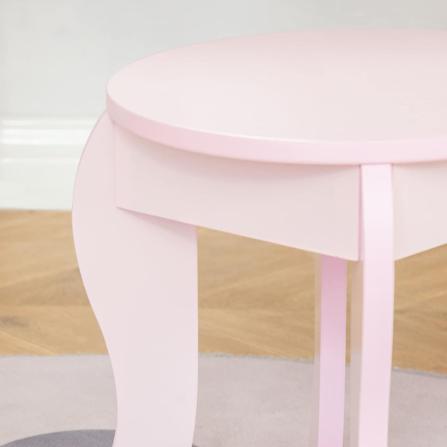 Tavolo Trucco per Bambini, Sgabello in Legno, Toeletta con Specchio 60x36x88cm, (Rosa) in Toeletta Danyx - Casoria, commercioVirtuoso.it