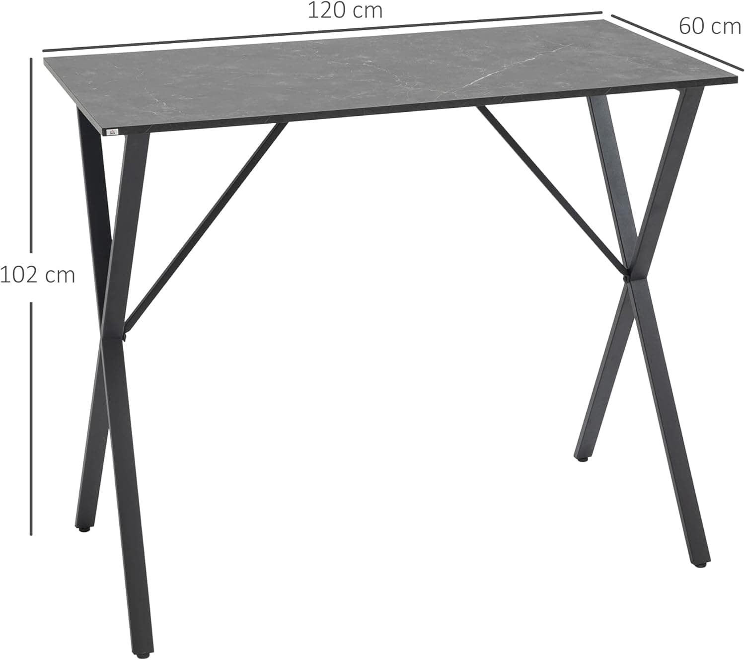 Bancone Bar Stile Moderno Industriale, Effetto Marmo 120x60x102cm, (Nero) in Tavoli da bar Danyx - Casoria, commercioVirtuoso.it