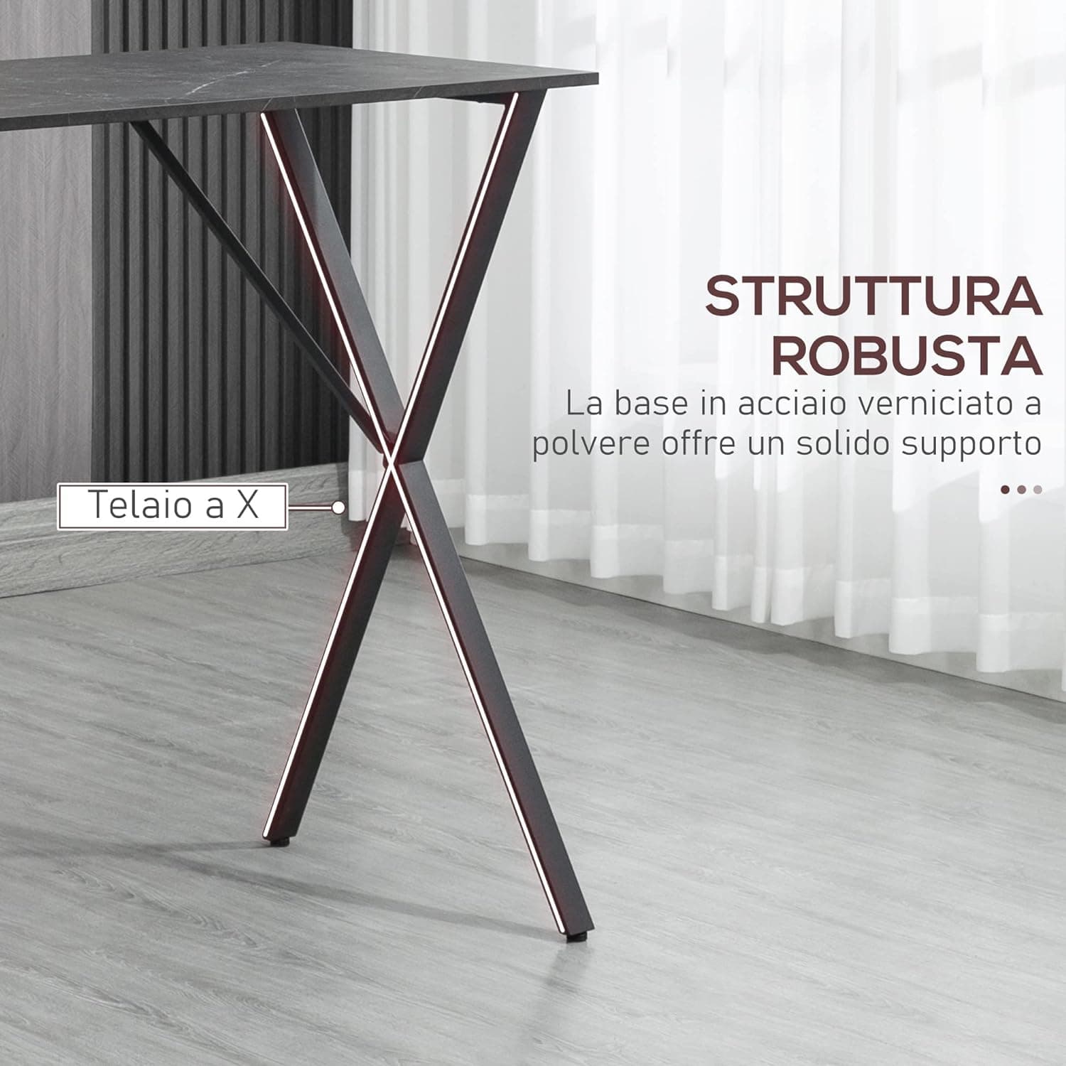Bancone Bar Stile Moderno Industriale, Effetto Marmo 120x60x102cm, (Nero) in Tavoli da bar Danyx - Casoria, commercioVirtuoso.it
