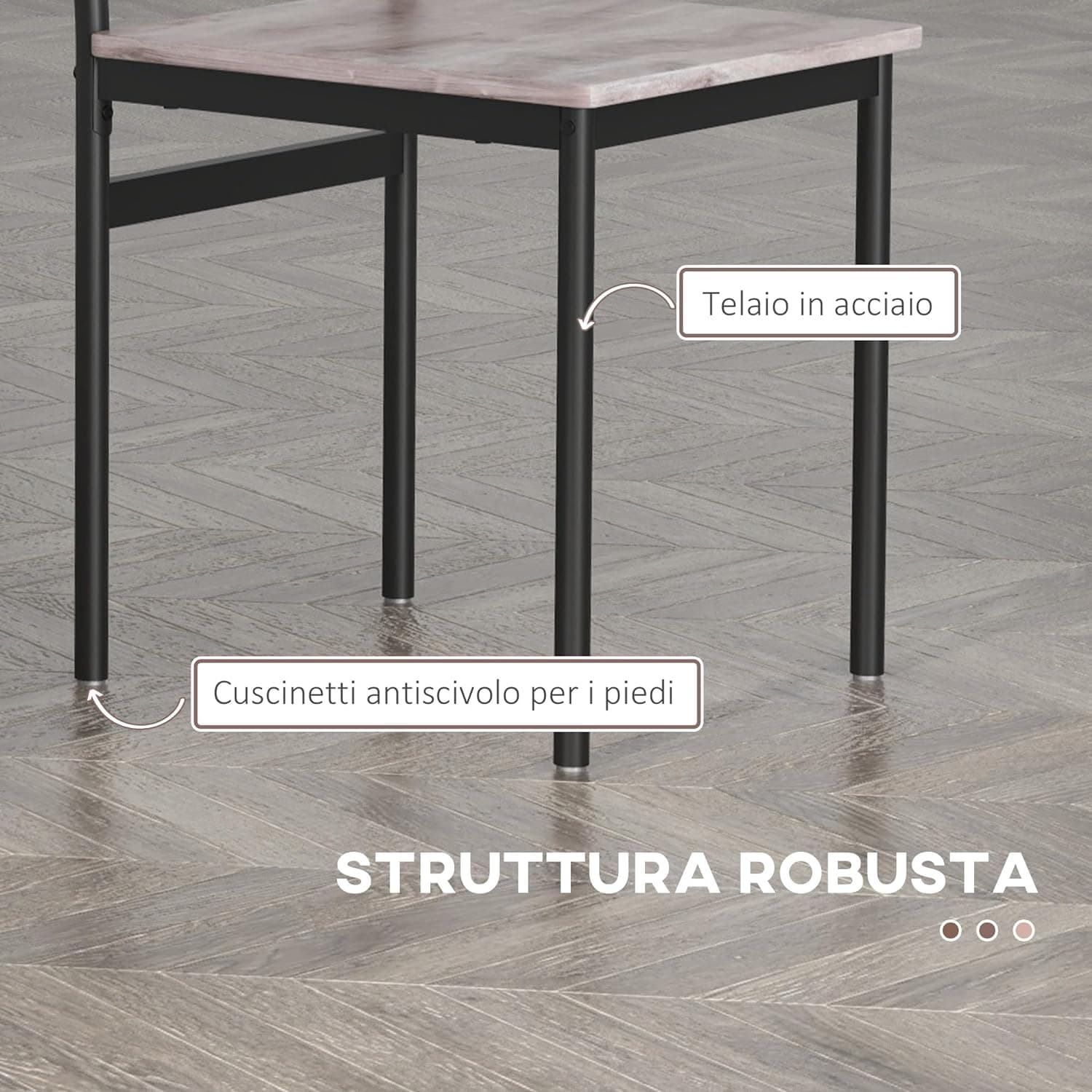 Set Tavolo e Sedie 5pz Salvaspazio Rettangolare 110x70x75 cm e 4 Sedie (Marrone e Nero) in Set sala da pranzo Danyx - Casoria, commercioVirtuoso.it