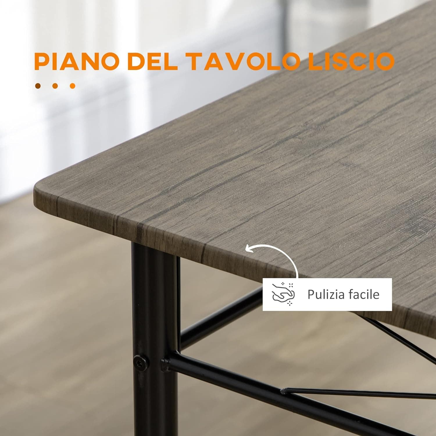Tavolo Da Pranzo con 4 Sedie, Set 5 Pezzi in MDF e Metallo 110L x 70P x 75Acm in Set sala da pranzo Danyx - Casoria, commercioVirtuoso.it