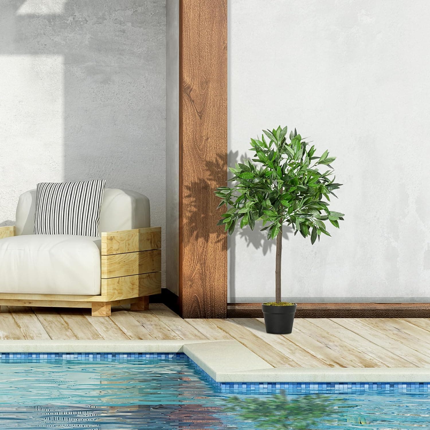 Set di 2 Alberi di Alloro in Vaso di Plastica Altezza 90cm per Interni ed Esterni Verde in Piante artificiali Danyx - Casoria, commercioVirtuoso.it