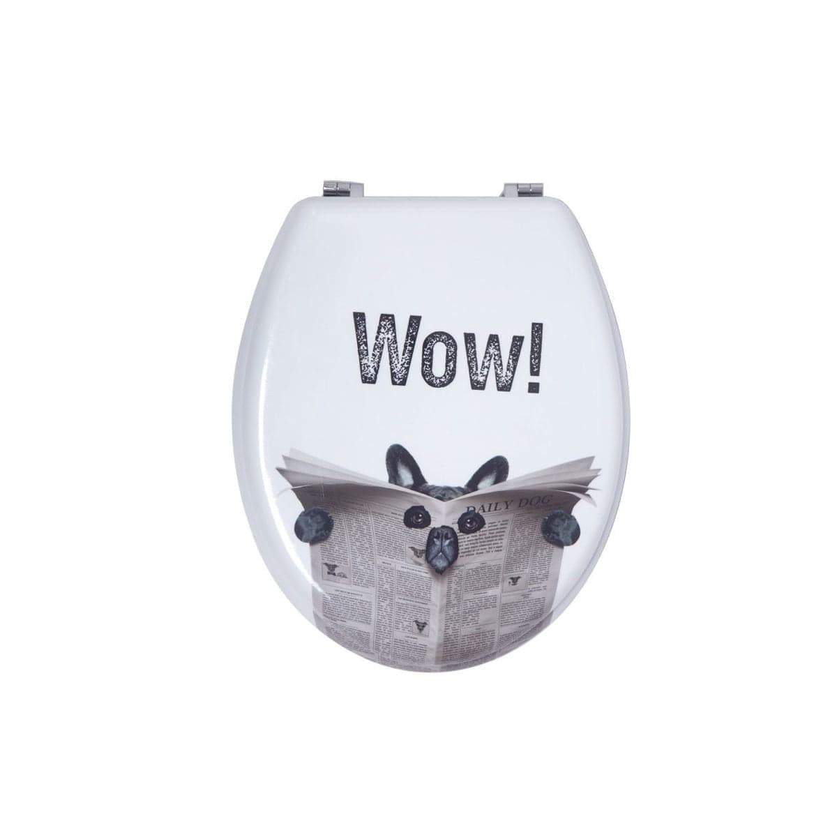 Copri Water Sedile Tavoletta WC Universale Bagno in Legno MDF Decoro Doggywow 44x37.5cm