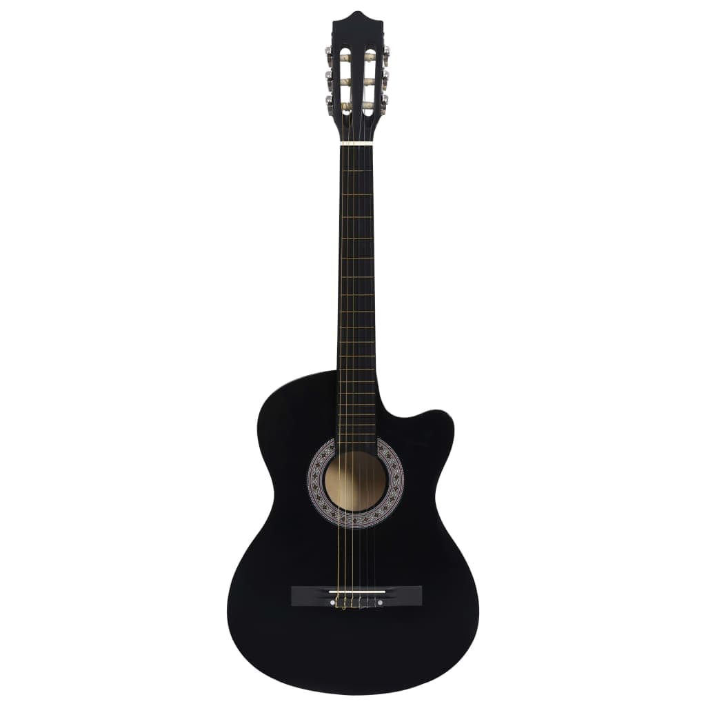 Chitarra Classica Acustica Cutaway Western con 6 Corde Nera 38" in Legno in Presentazione e confezione gioielli Esplodia - Napoli, commercioVirtuoso.it