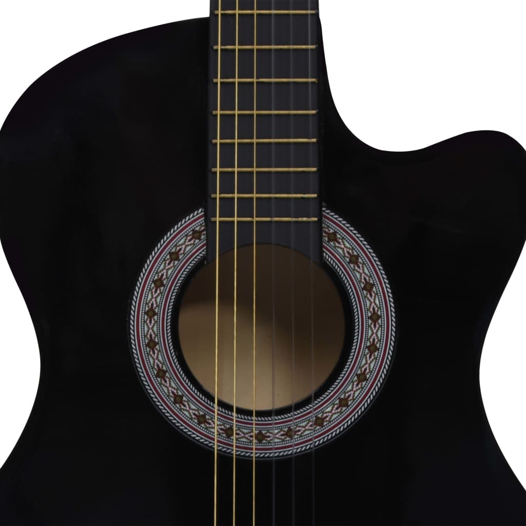 Chitarra Classica Acustica Cutaway Western con 6 Corde Nera 38" in Legno in Presentazione e confezione gioielli Esplodia - Napoli, commercioVirtuoso.it