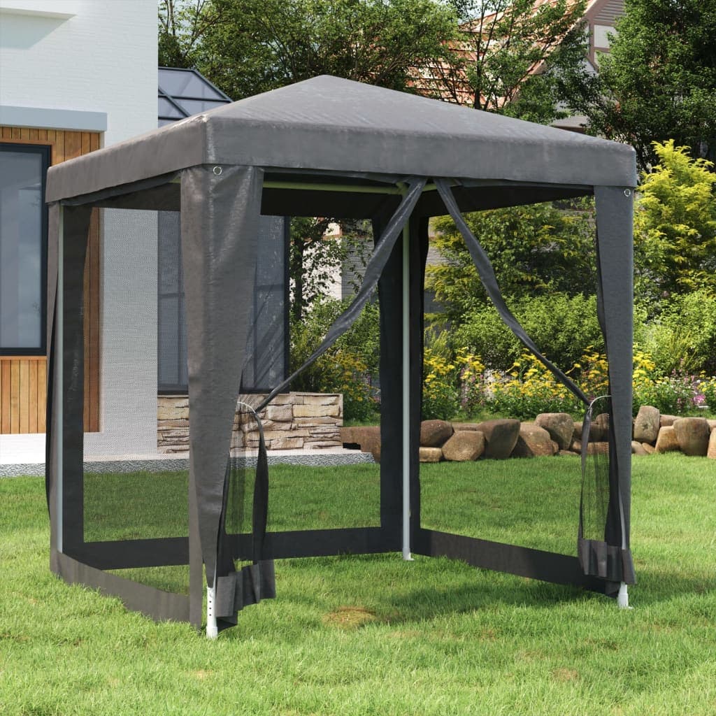 Tenda per Feste con 4 Pareti in Rete Antracite in HDPE Telaio in Ferro 2x2 m in Gazebo Esplodia - Napoli, commercioVirtuoso.it
