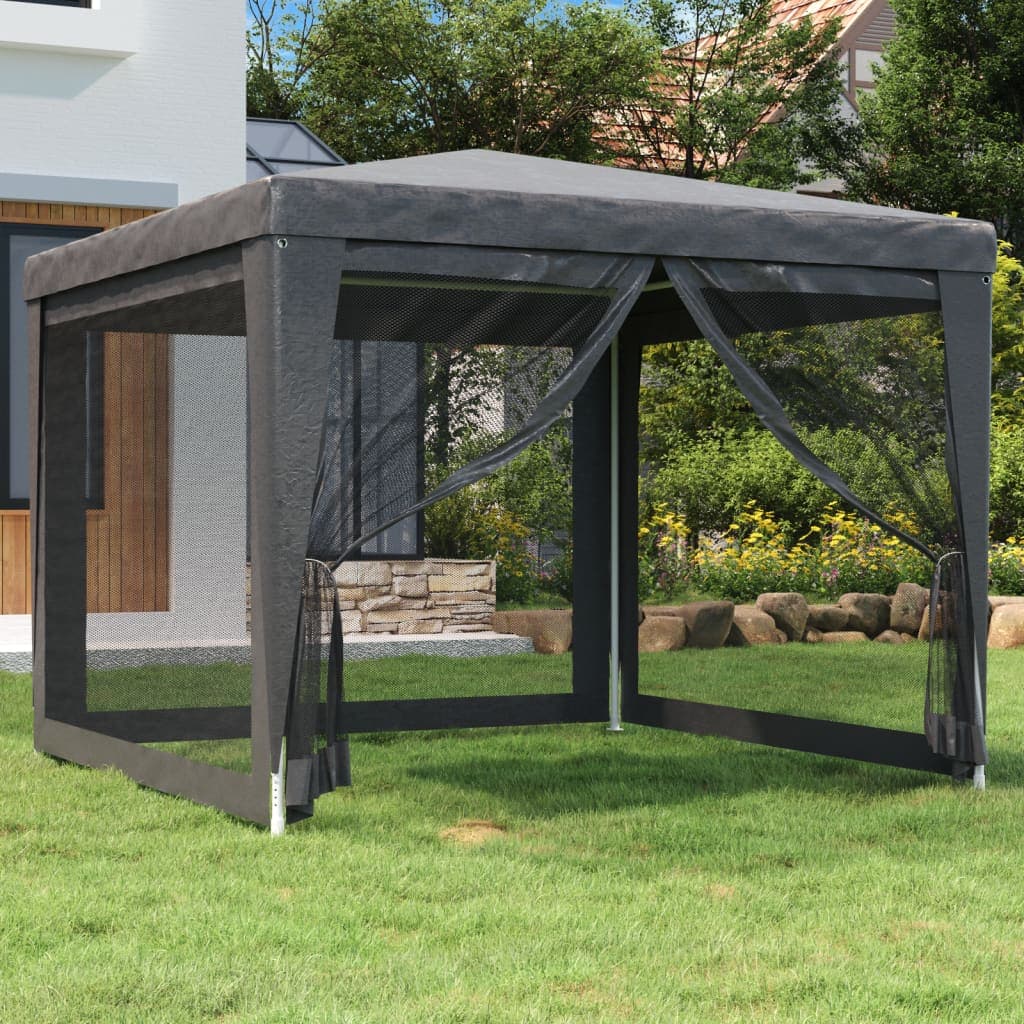 Tenda per Feste con 4 Pareti in Rete Antracite in HDPE Telaio in Ferro 3x3 m 2 m in Gazebo Esplodia - Napoli, commercioVirtuoso.it
