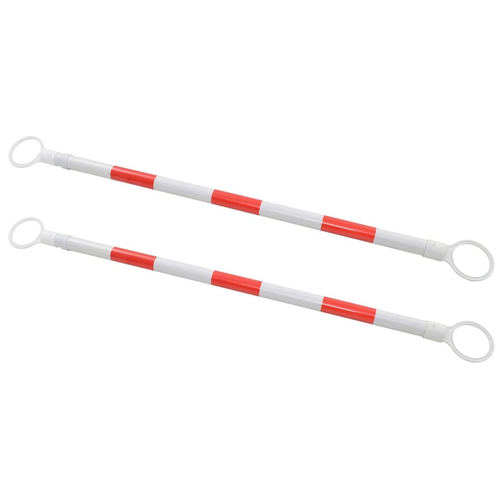 Barre Retrattili per Coni Stradali Strisce Rosse Riflettenti 2 pz ABS 116-197cm