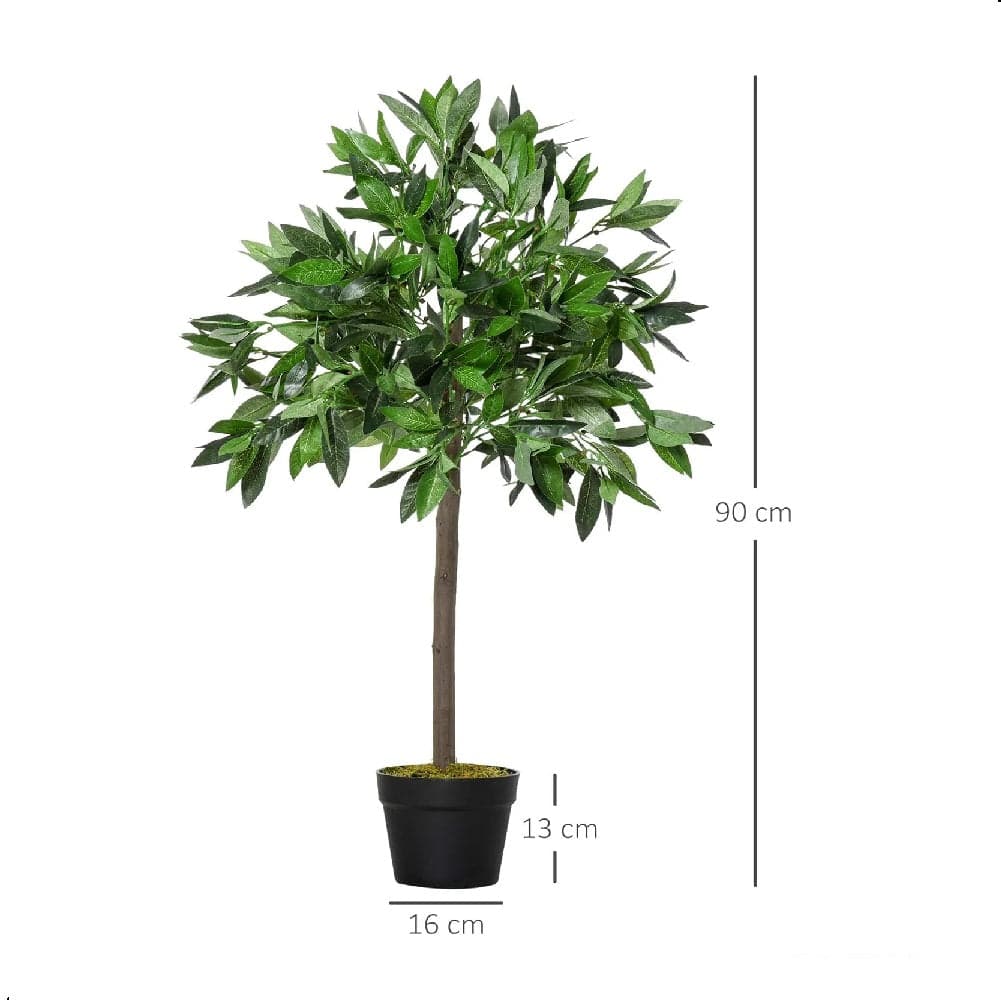 Set di 2 Alberi di Alloro in Vaso di Plastica Altezza 90cm per Interni ed Esterni Verde in Piante artificiali Danyx - Casoria, commercioVirtuoso.it