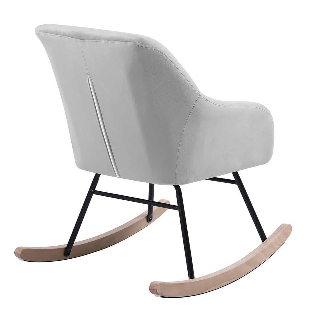 Sedia Dondolo Poltrona Relax Tessuto Imbottito Stile Moderno 60x78x78cm Grigio in Sedie a dondolo Danyx - Casoria, commercioVirtuoso.it