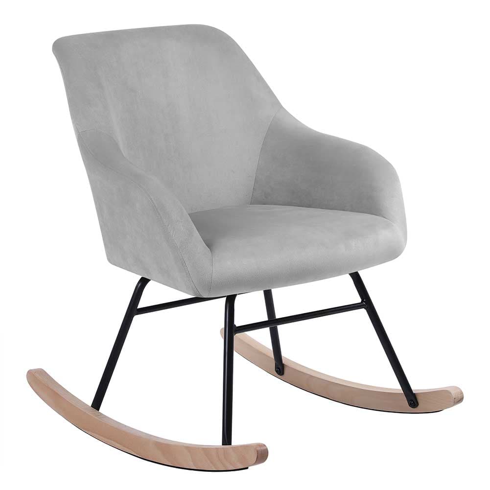 Sedia Dondolo Poltrona Relax Tessuto Imbottito Stile Moderno 60x78x78cm Grigio in Sedie a dondolo Danyx - Casoria, commercioVirtuoso.it