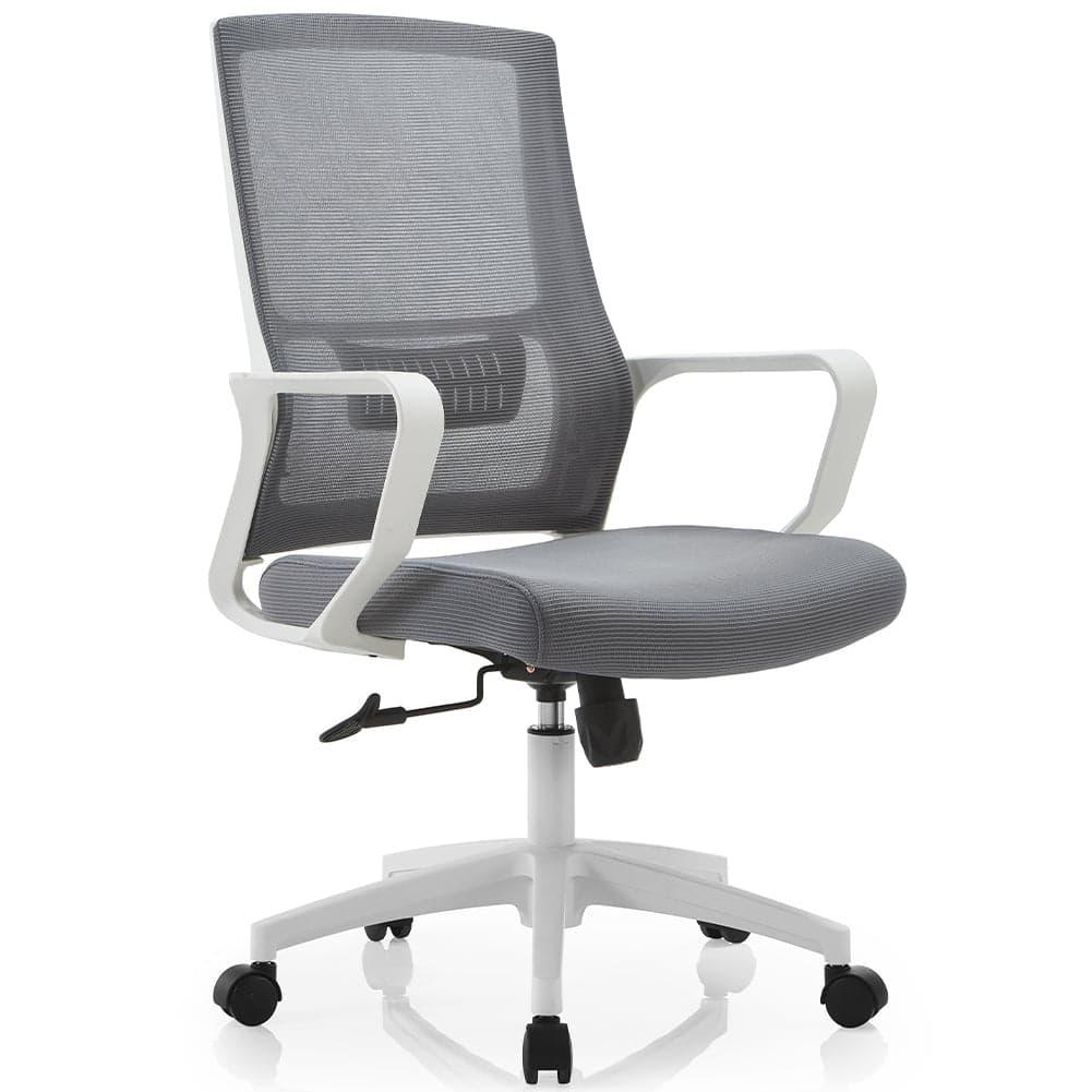 Poltrona Sedia Ufficio Bianco e Grigio Regolazione Altezza 5Ruote Studio Cameretta in Sedie da scrivania Danyx - Casoria, commercioVirtuoso.it