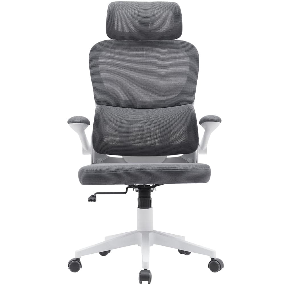 Sedia da Ufficio Tessuto Antisudore Grigio Struttura Bianca Poltrona Scrivania in Sedie da scrivania Danyx - Casoria, commercioVirtuoso.it