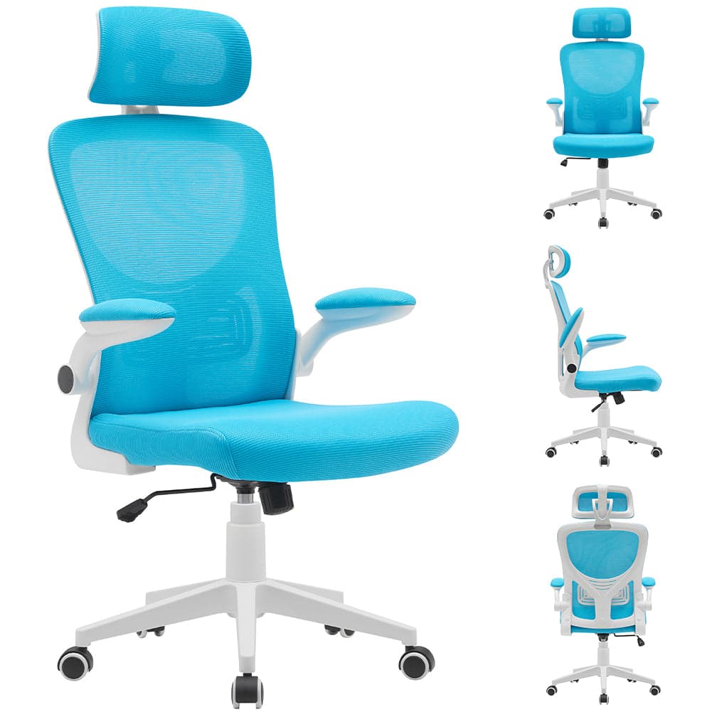Sedia da Ufficio Tessuto Traspirante Schienale Inclinabile Azzurro Poltrona da Scrivania Girevole in Sedie da scrivania Danyx - Casoria, commercioVirtuoso.it