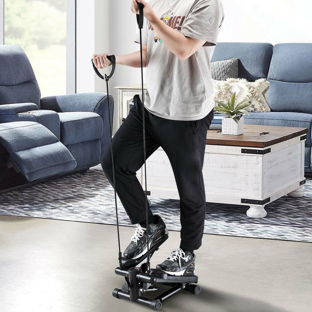 Stepper Allenamento Cardio Fitness Palestra con Manubri Elastici e Display Digitale Nero in Stepper Danyx - Casoria, commercioVirtuoso.it