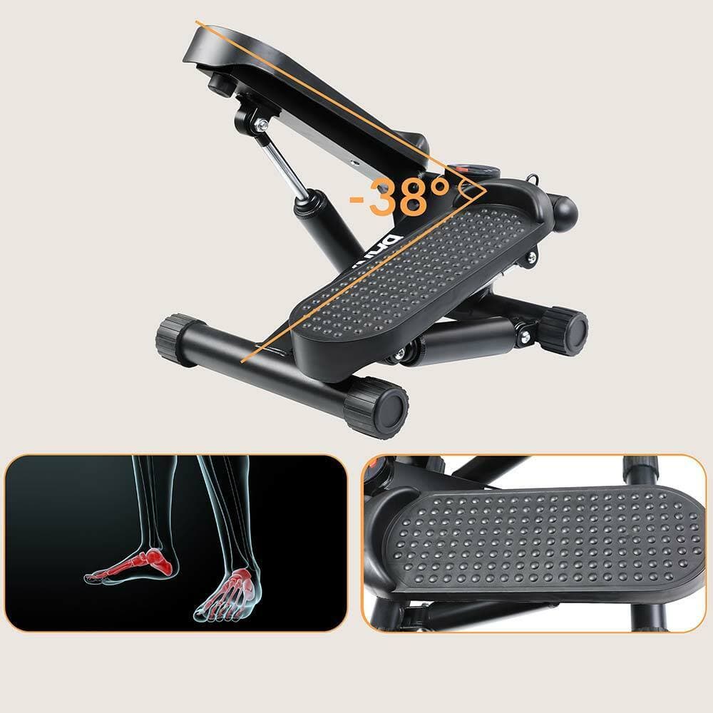 Stepper Allenamento Cardio Fitness Palestra con Manubri Elastici e Display Digitale Nero in Stepper Danyx - Casoria, commercioVirtuoso.it