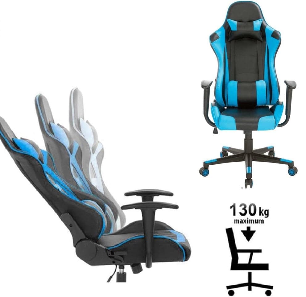 Sedia Poltrona Gaming Ufficio Scrivania, Gioco Reclinabile Girevole 2 cuscini in Sedie Gaming Danyx - Casoria, commercioVirtuoso.it