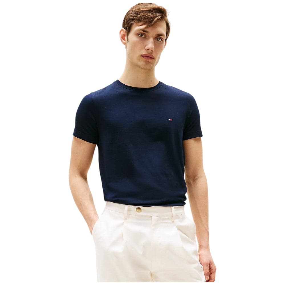 Tommy Hilfiger t-shirt blu flex stretch slim MW0MW27539DW5 T-shirt Tommy Hilfiger