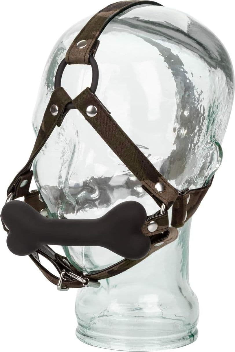 Morso con osso Camo Bone Gag pesante fetish bondage bit pelle PU regolabile BDSM in prodotto Erosdom - Palmi, commercioVirtuoso.it